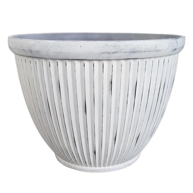 15 in. Afterglow White Resin Westland Patio Planter