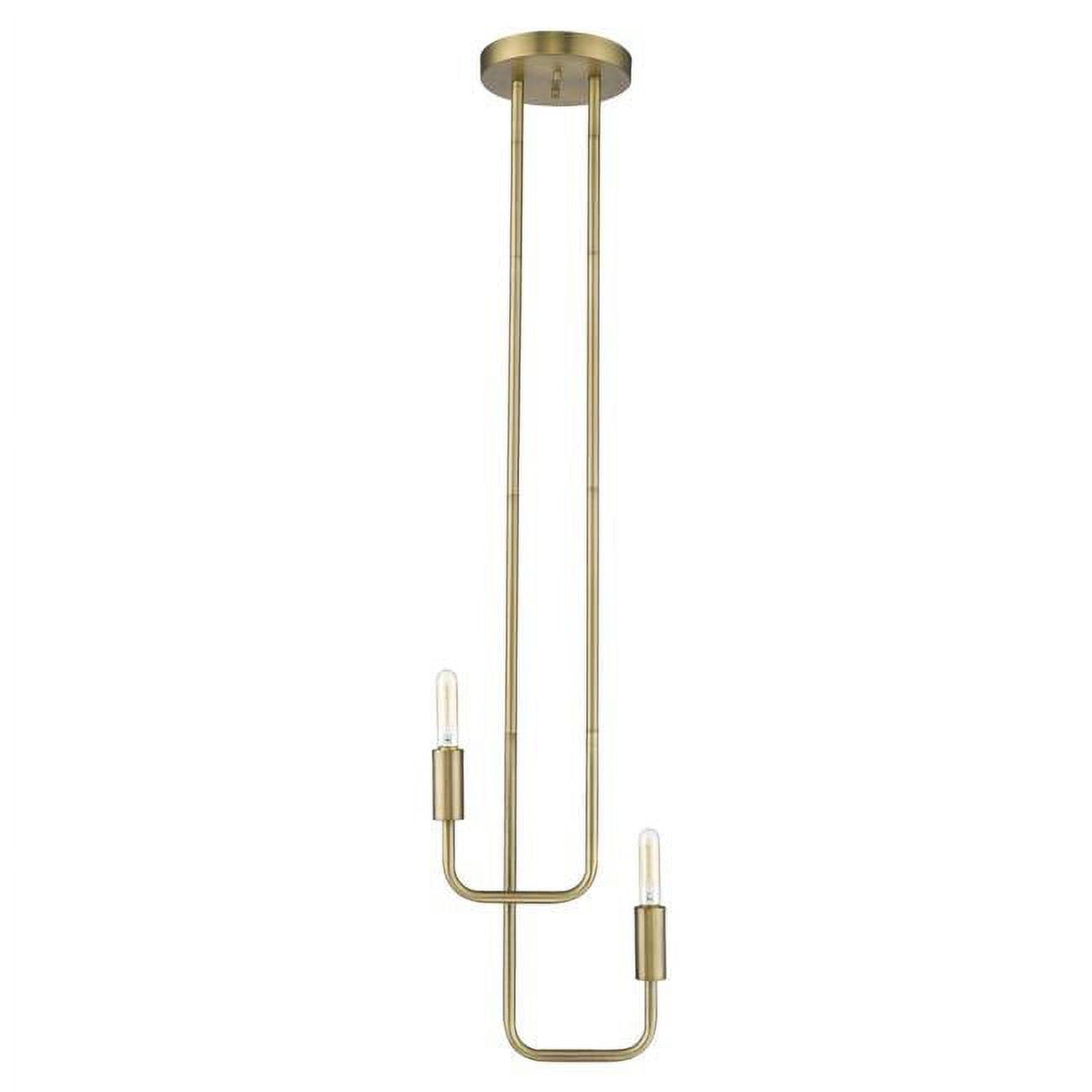 Perret 15'' Aged Brass Mid-Century Modern 2-Light Pendant