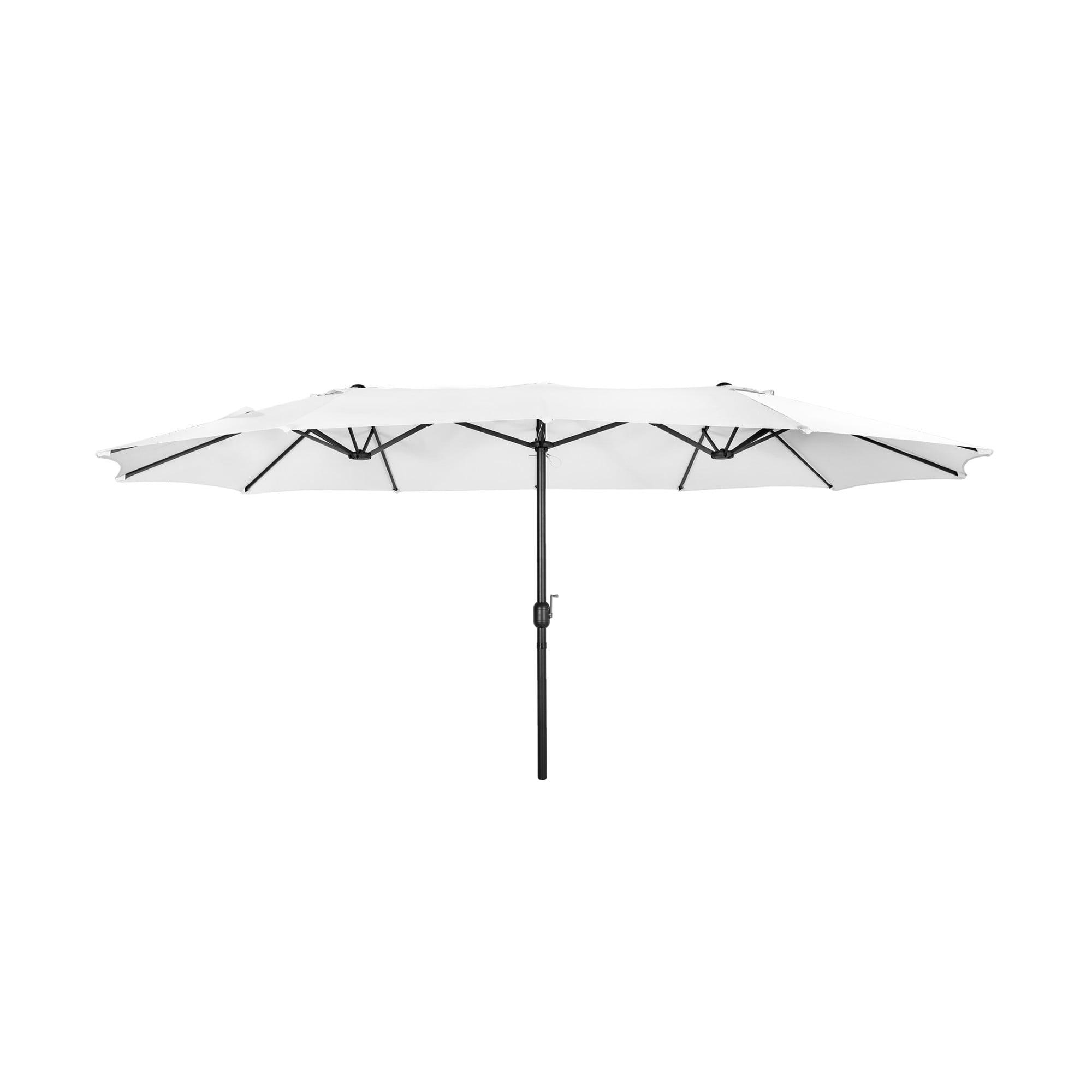 WestinTrends 15 x 9 Ft Double Sided Outdoor Twin Patio Market Table Umbrella, White