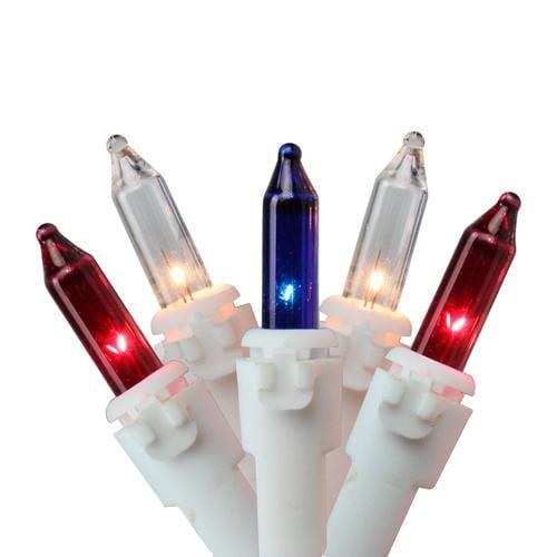 Brite Star 150-Count Red and Blue Chasing Mini Christmas Light Set, 34ft White Wire