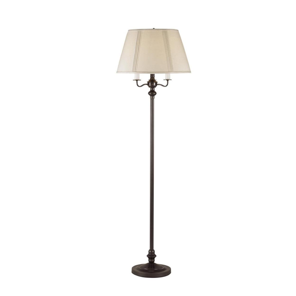 Elegant Bronze 59" Metal Floor Lamp with Fabric Shade