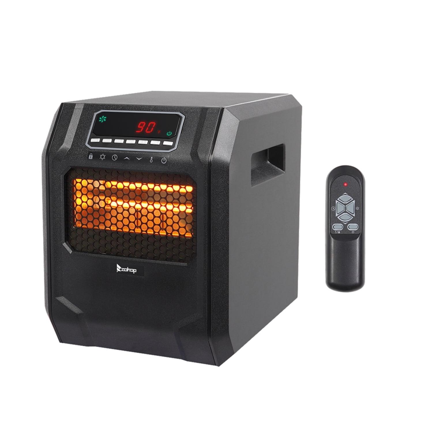 1500 Watt Black Quartz Infrared Convection Heater with Remote