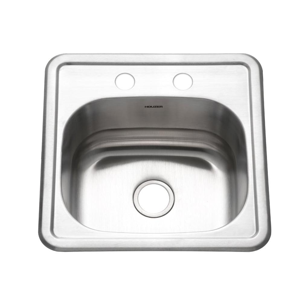 15" Satin Stainless Steel Single Bowl Drop-in Bar Sink