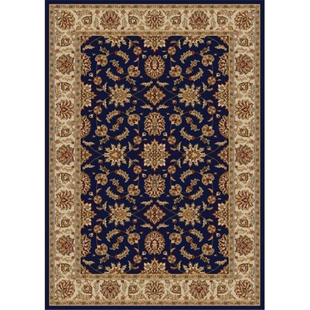 Como Navy Blue Traditional Easy Care Area Rug - 8' x 11'