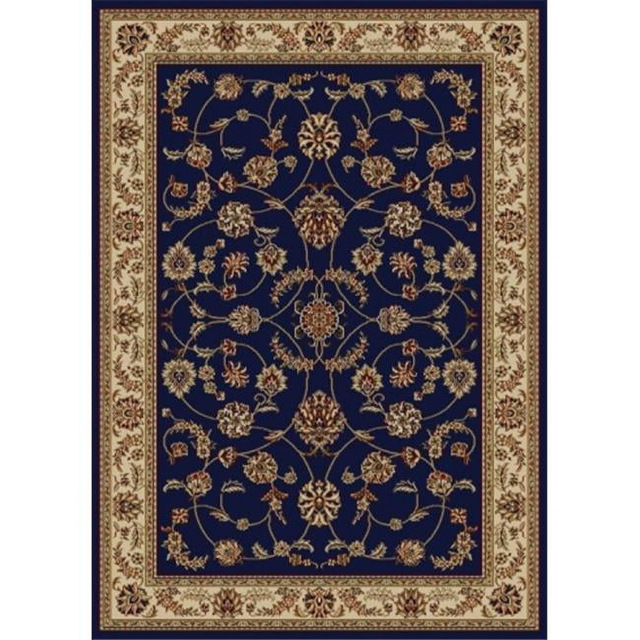 Como Navy Blue Traditional Rectangular Area Rug 2x8