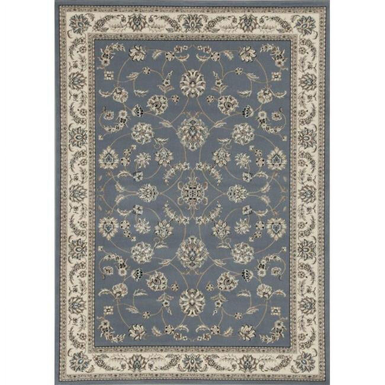 Auric Alba Rectangular Gray and Blue Traditional Area Rug