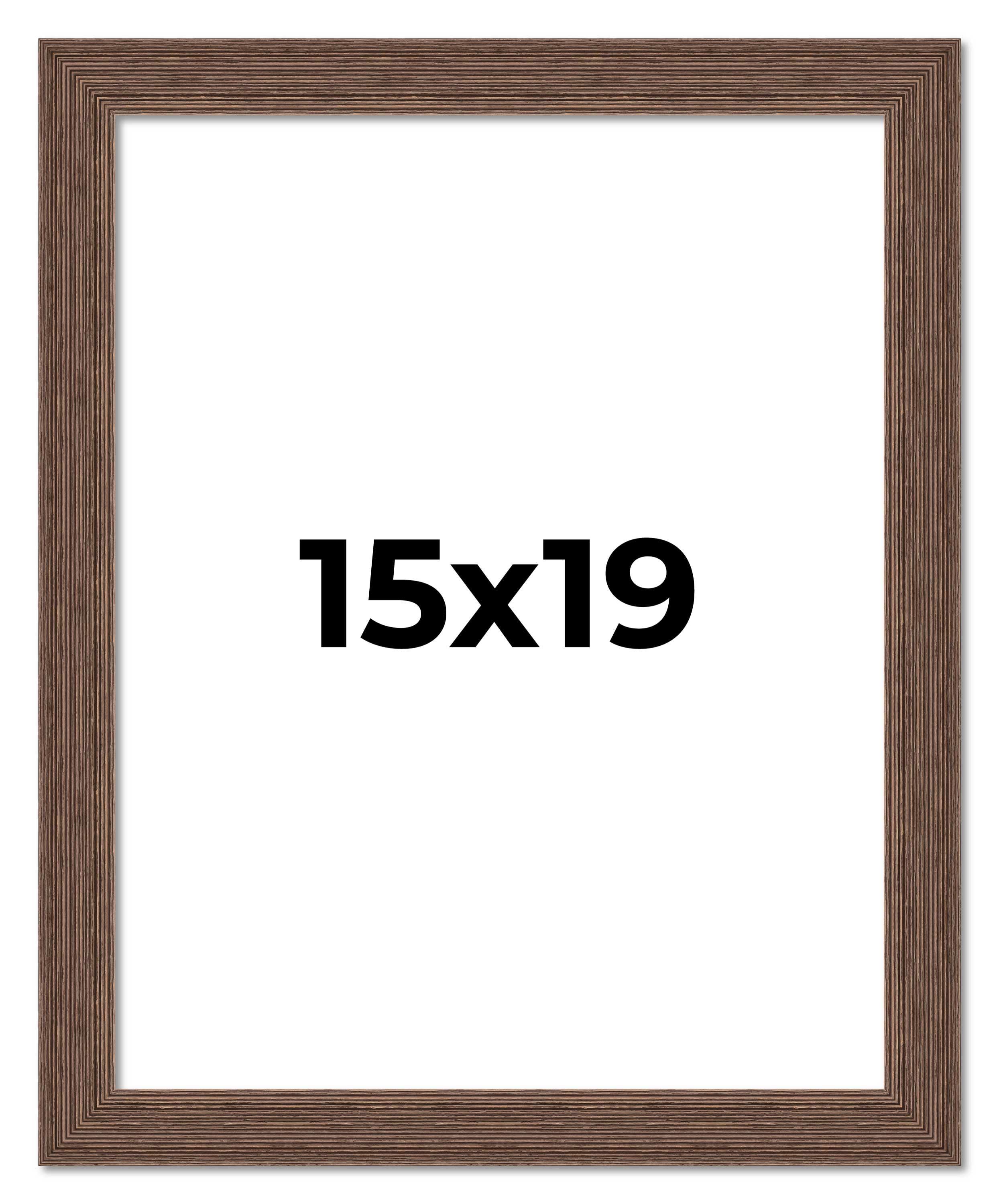 15x19 Farmhouse Brown Solid Wood Picture Frame Width 1.5 Inches | Interior Frame Depth 0.5 Inches |