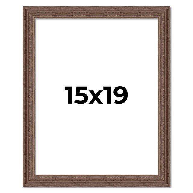 15x19 Farmhouse Brown Solid Wood Picture Frame Width 1.5 Inches | Interior Frame Depth 0.5 Inches |