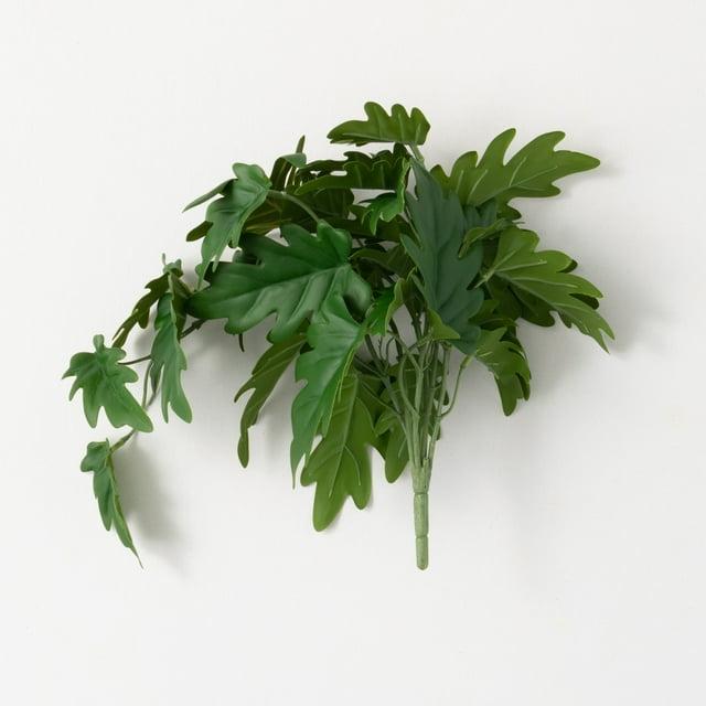 Sullivans Artificial 16.5" Philodendron Leaf Bush, Green