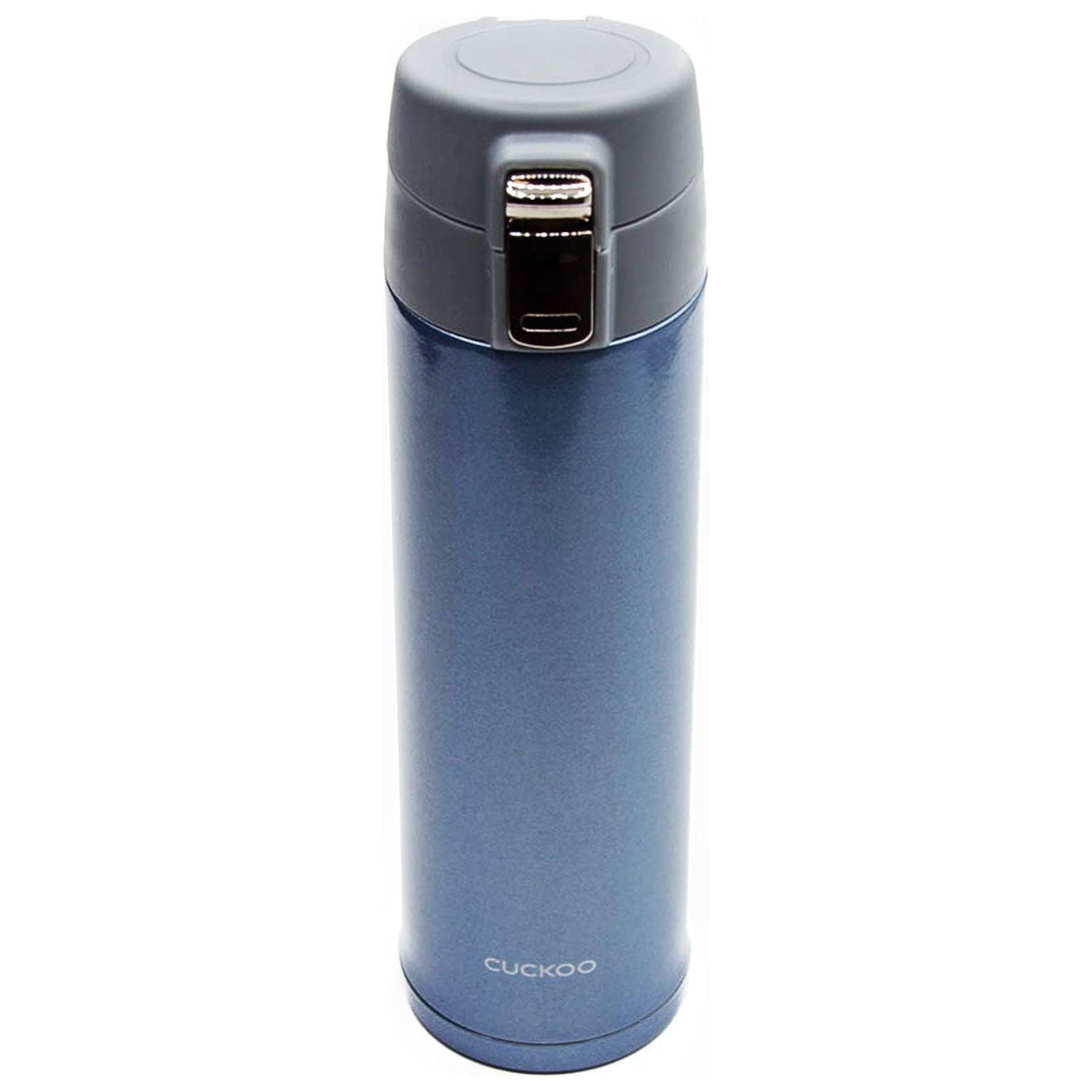 CUCKOO Double-Wall Insulated Tumbler for Hot & Cold beverages up to 24 Hours with Button Release Top. BPA Free, Dishwasher Safe. Blue 16.9 Oz CVB-F50SB