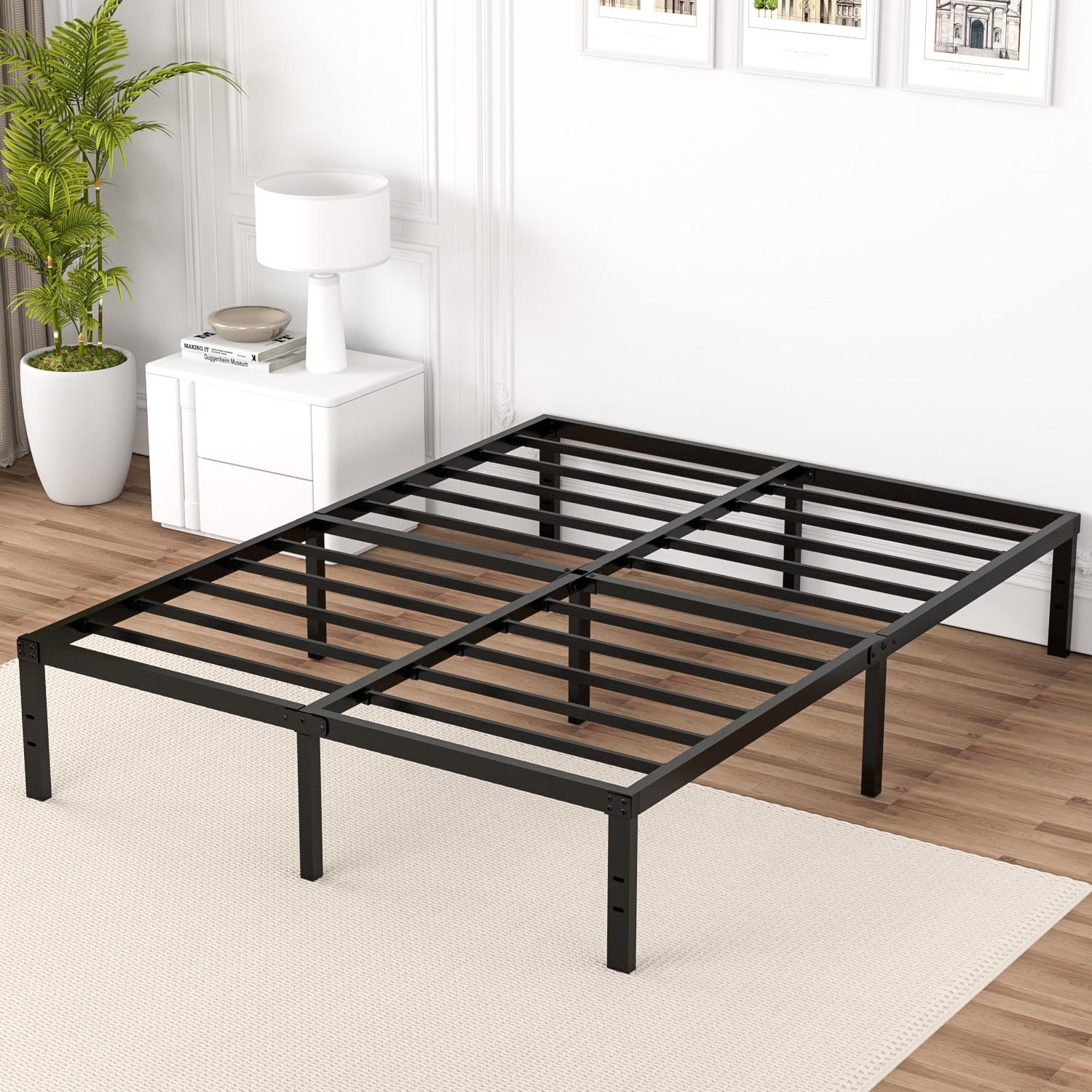 14'' Black Metal King Platform Bed Frame with Slats