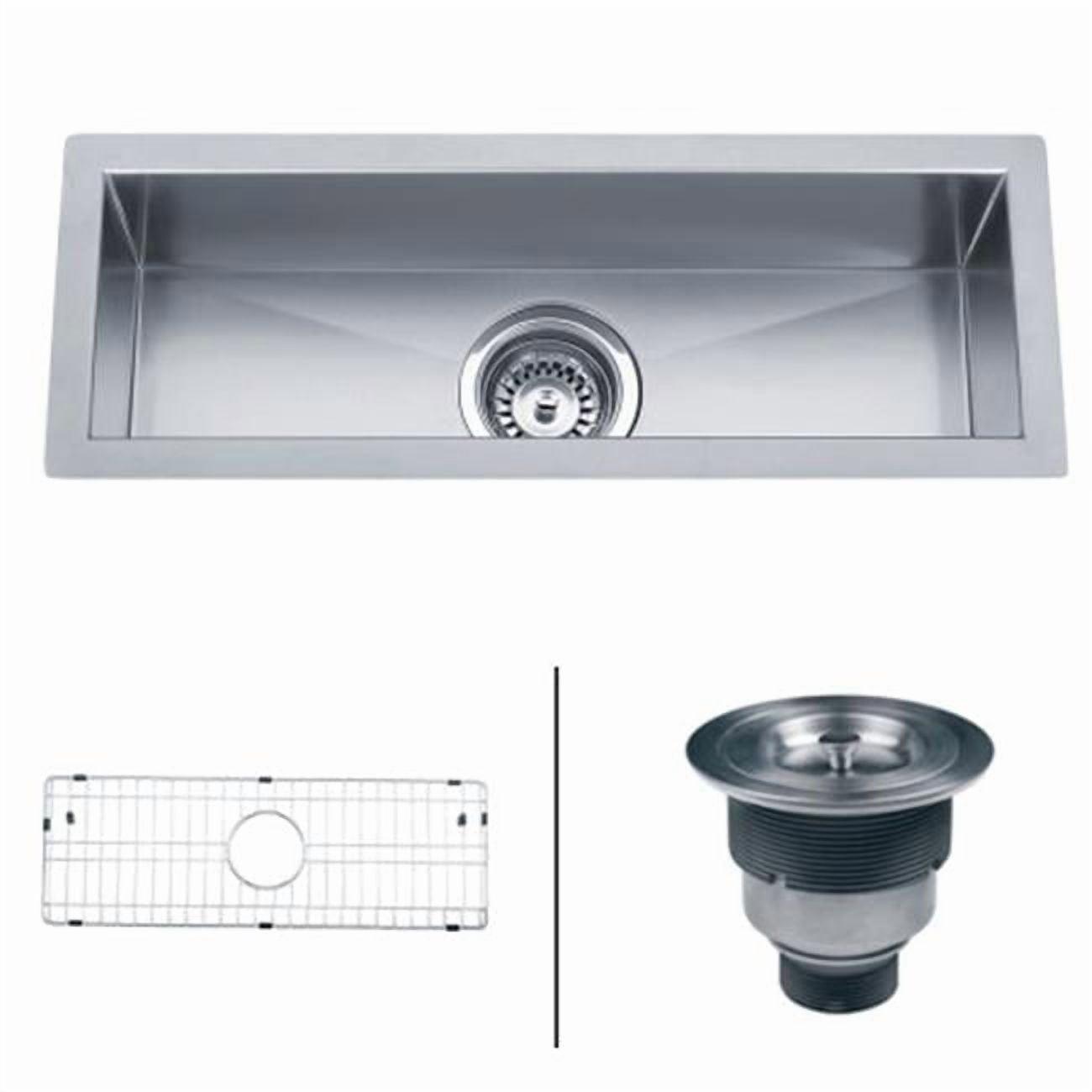 Ruvati Bar Prep Sink Narrow Trough Undermount 16 Gauge Stainless Steel Single Bowl