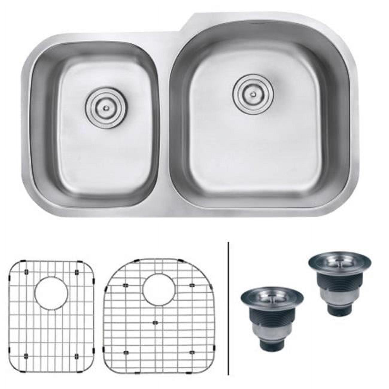 Ruvati 34-inch Undermount 60/40 Double Bowl 16 Gauge Stainless Steel Kitchen Sink