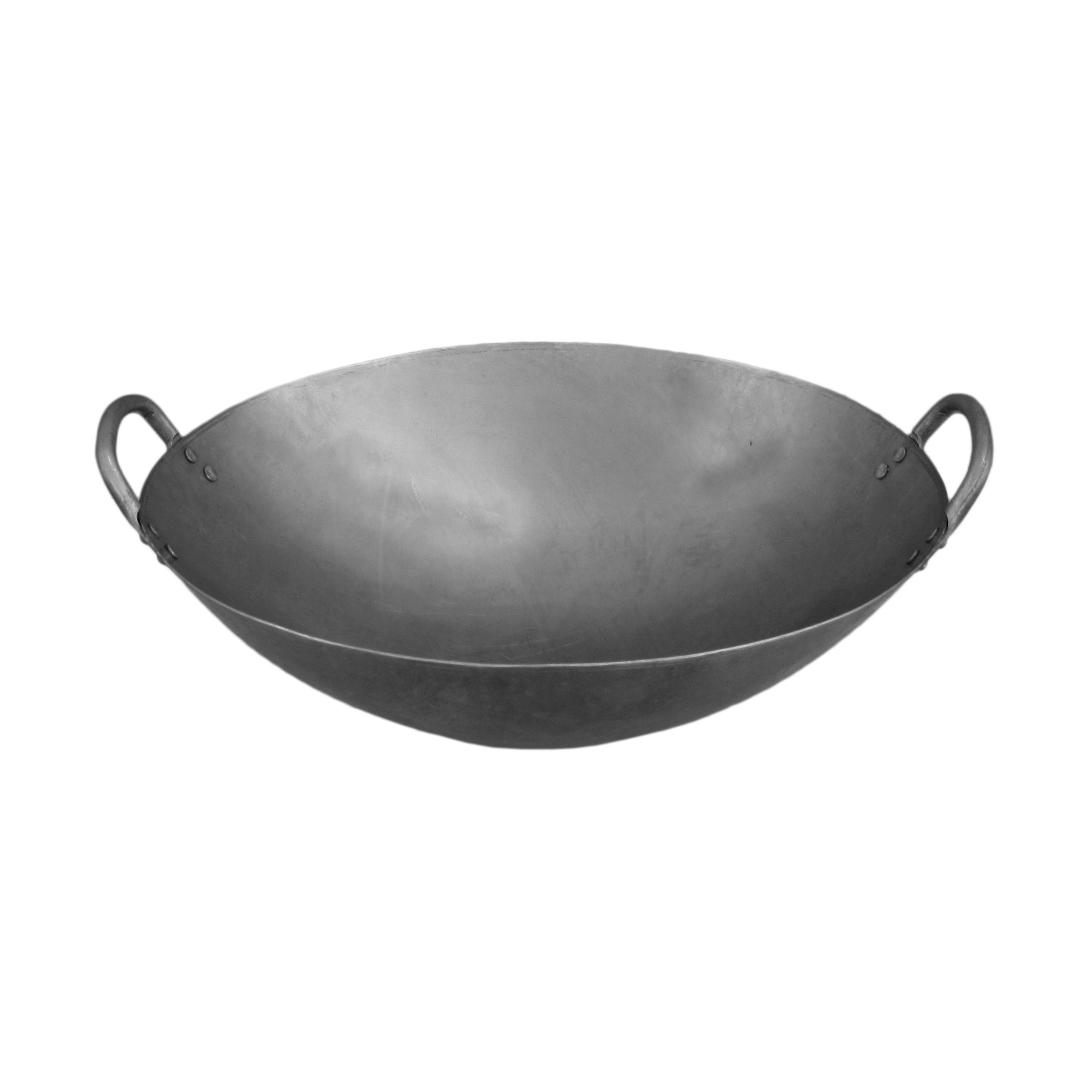 16" Hand-Hammered Steel Cantonese Wok with Riveted Handles