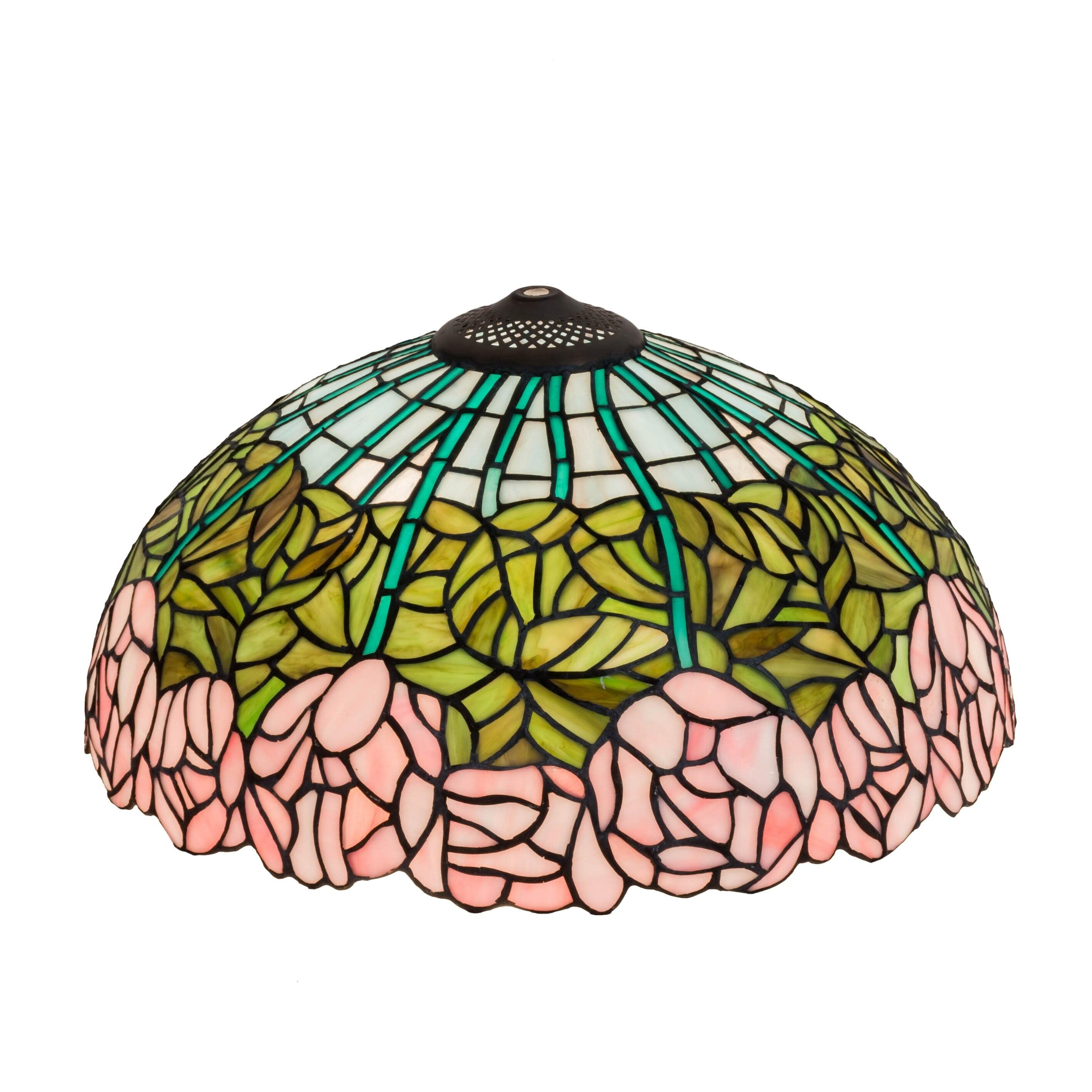 Passion Pink Cabbage Rose 16" Stained Glass Lamp Shade