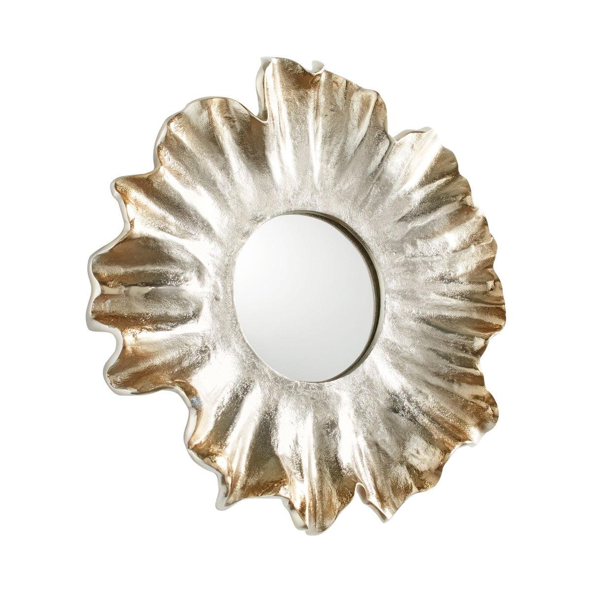 Contemporary Akoya 16" Nickel Finish Artistic Mirror