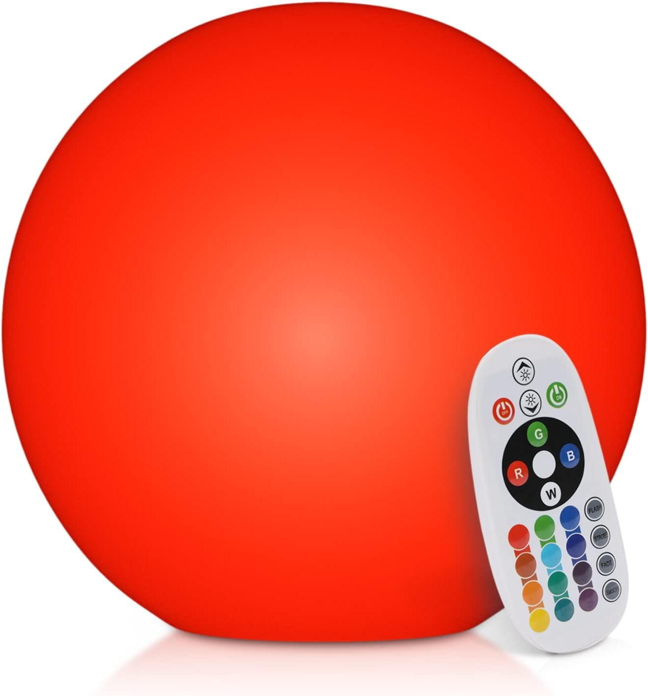 MoNiBloom LED Ball Light, 16 Color Rechargeable Night Light Dimmable Mood Lamp with Remote for Party Bar Decor