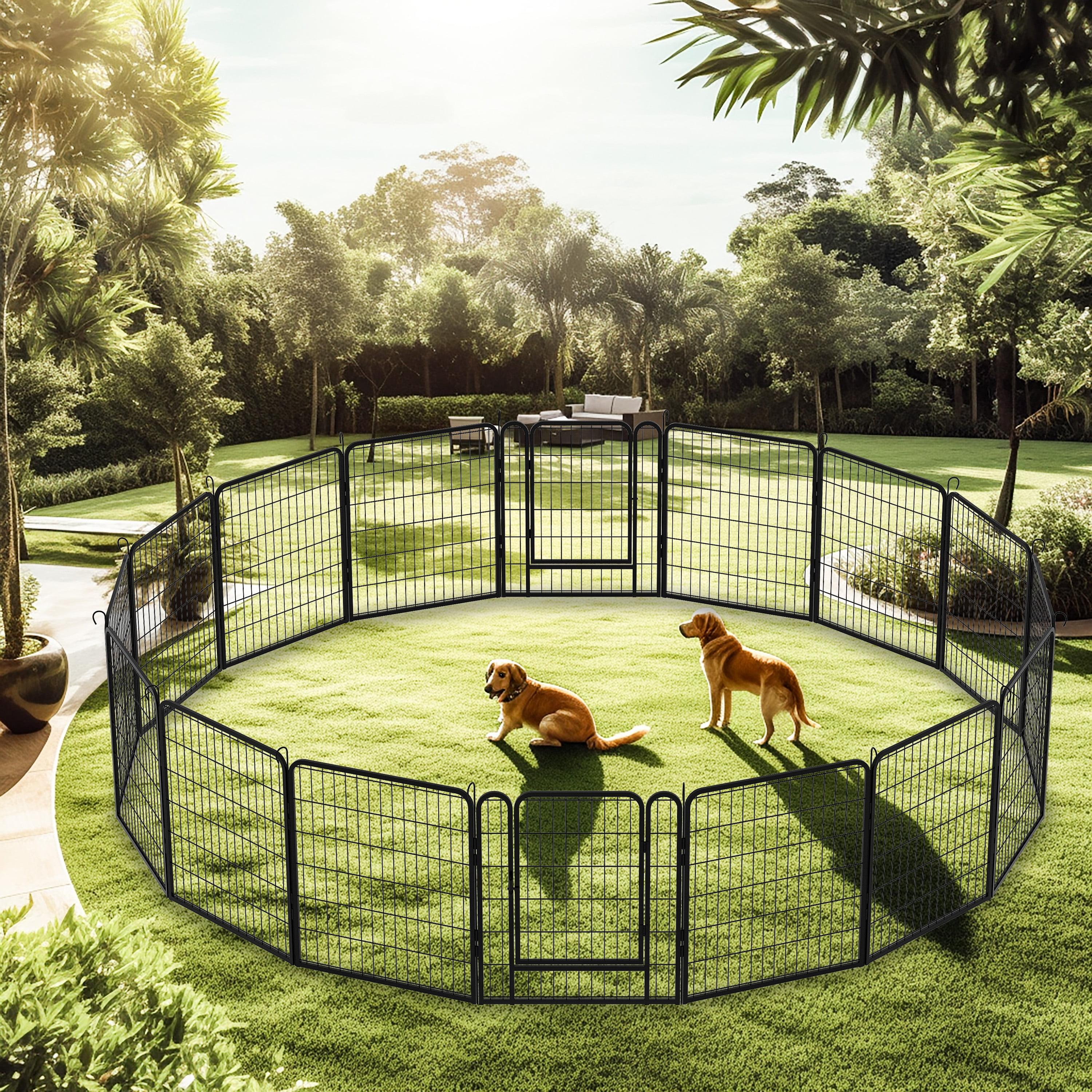 Black 16-Panel Heavy Duty Metal Outdoor Pet Playpen