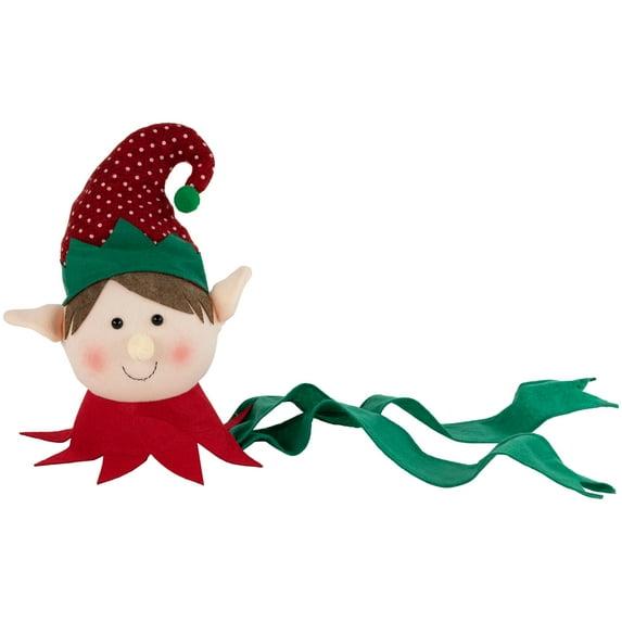Northlight 16" Plush Red and Green Elf Christmas Tree Topper, Unlit