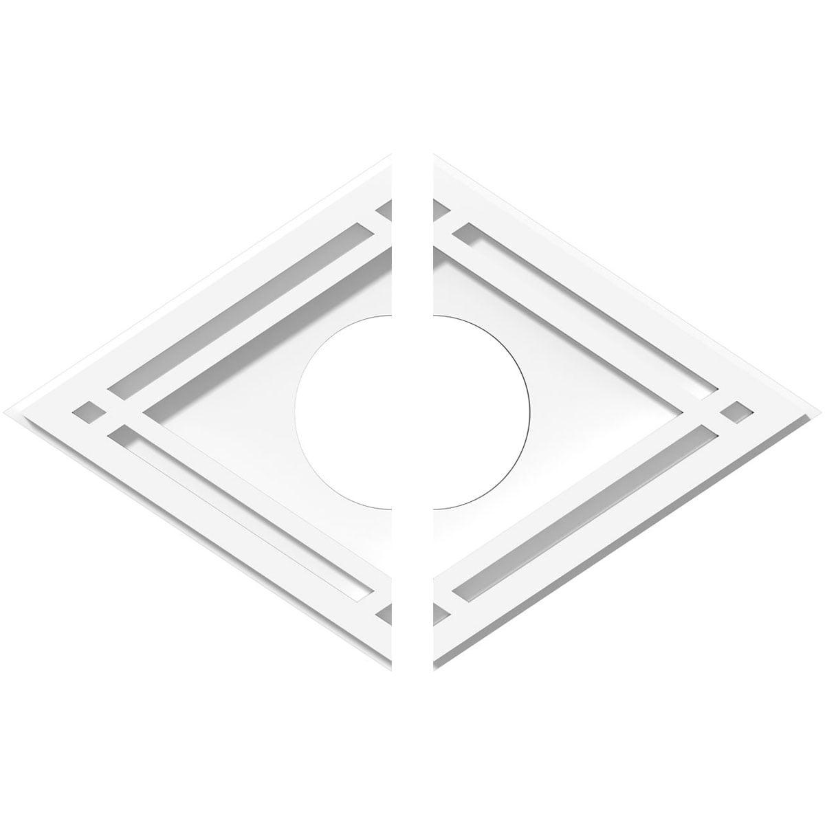 Diamond Unfinished PVC Ceiling Medallion, 16" x 10.62"