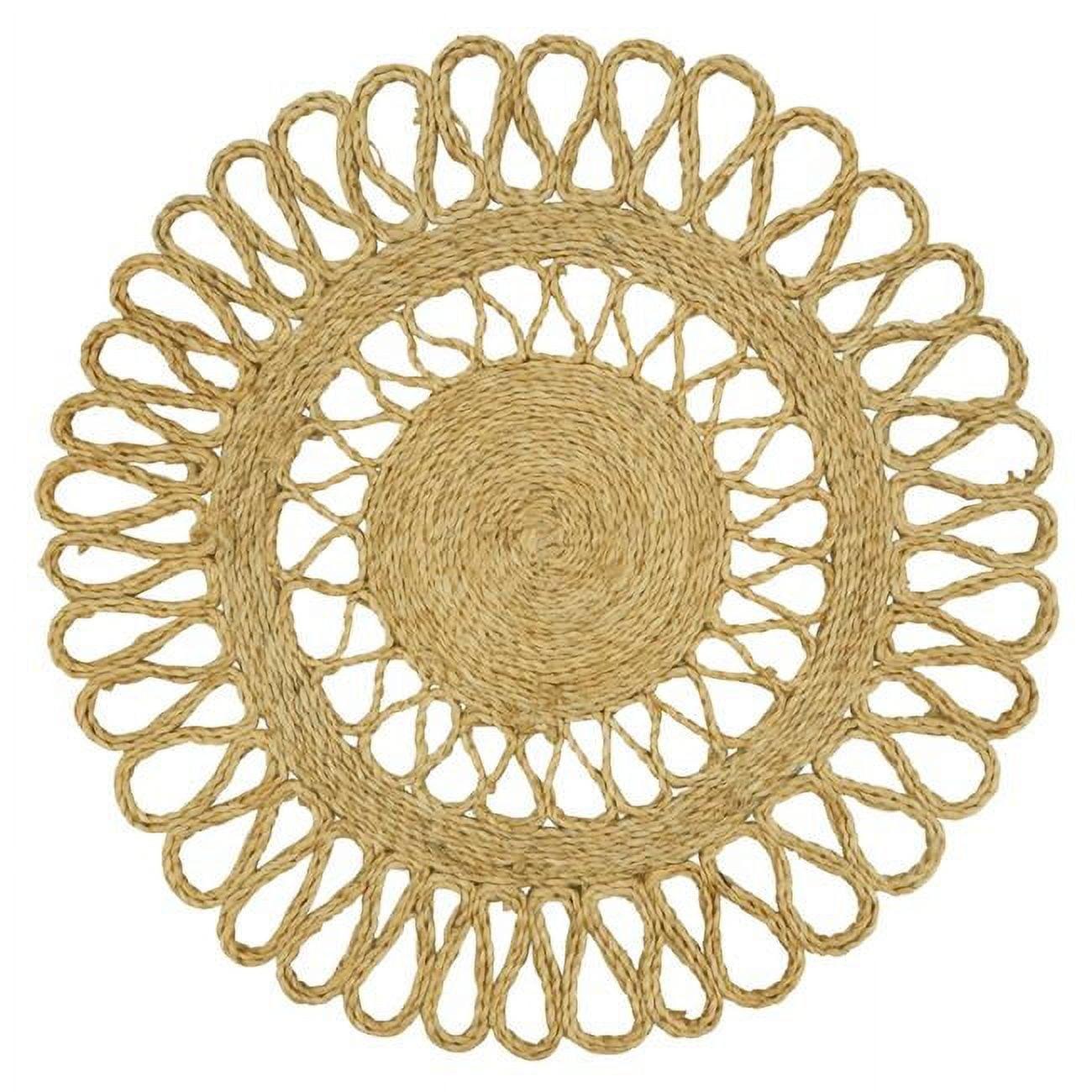 Natural Loopy Jute Round Table Placemats, Set of 4