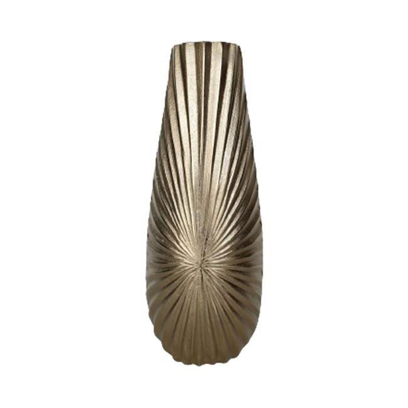 Elegant Metal Bouquet Vase in Champagne Finish 16"