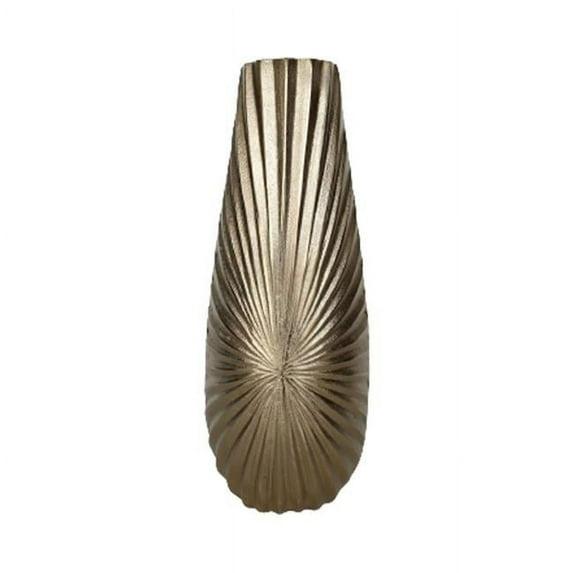 16 in. Metal Burst Vase, Champagne & Gold