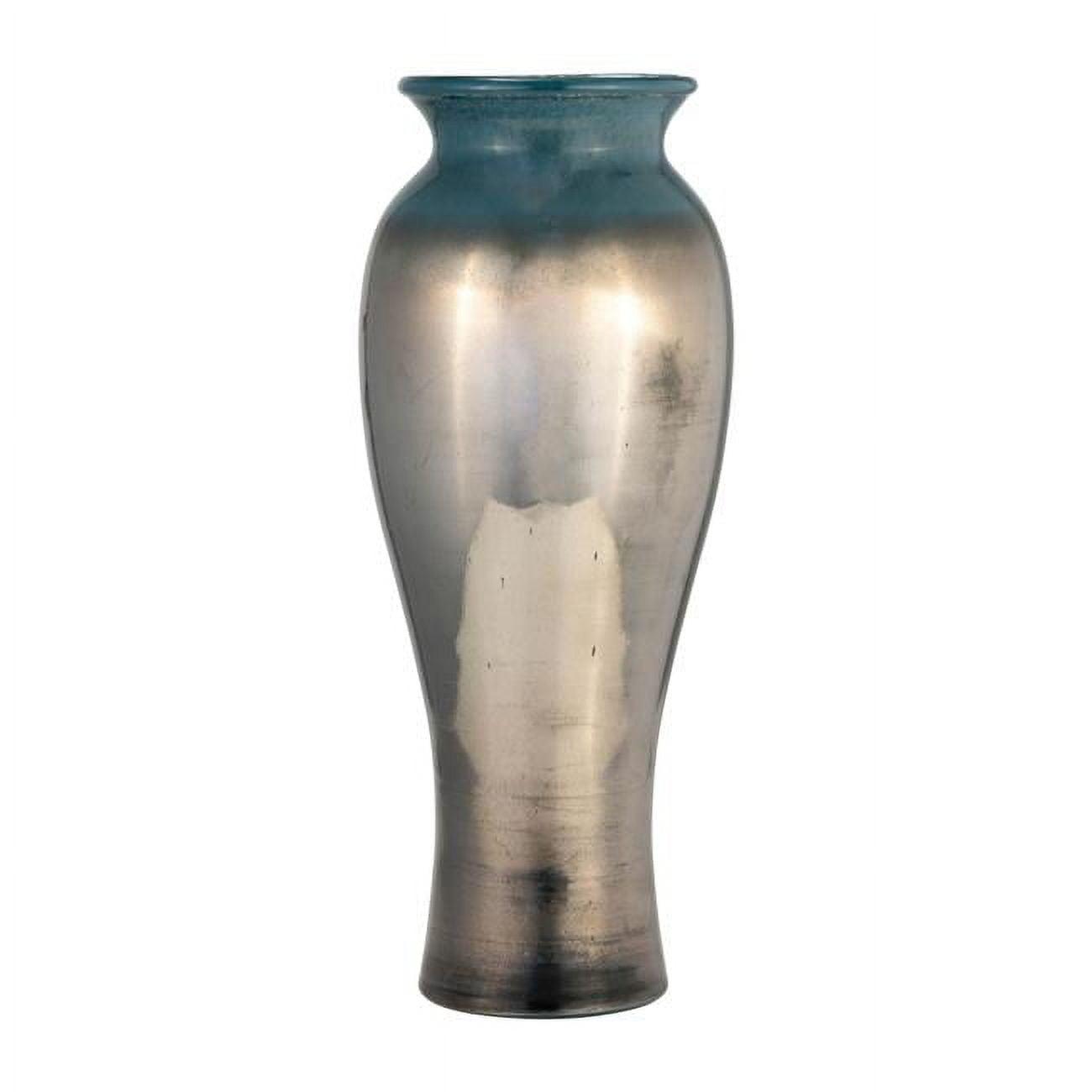 Teal 16 in. Tall Glass Vase for Home Decor