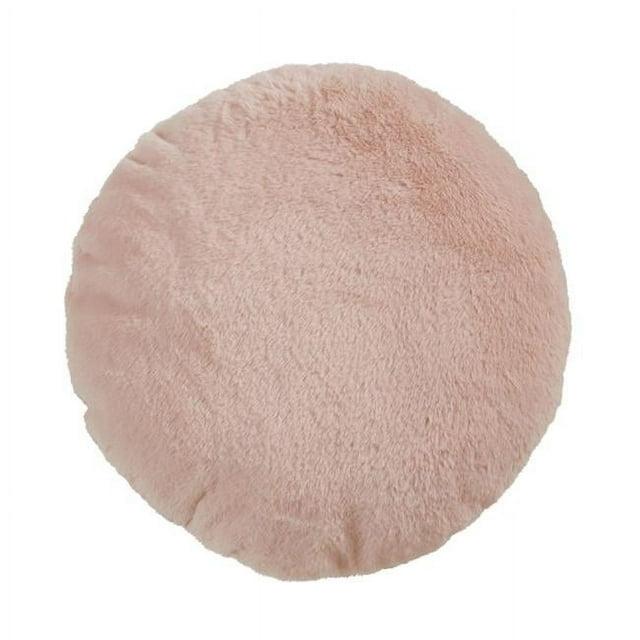Saro Faux Rabbit Fur Collection Reversible Throw Pillow