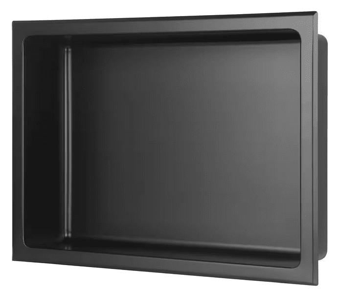 Matte Black Stainless Steel Rectangular Shower Niche 16x12