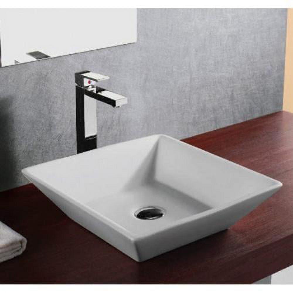 18" White Ceramic Slope Wall-Mount Vessel Sink