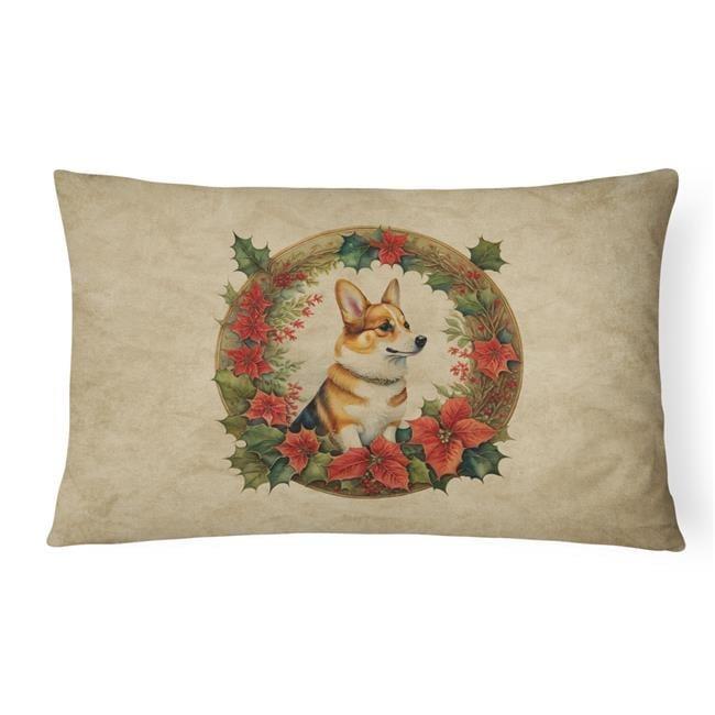 Caroline's Treasures Christmas Flowers Frame Other/No Pattern Indoor/Outdoor Throw Pillow