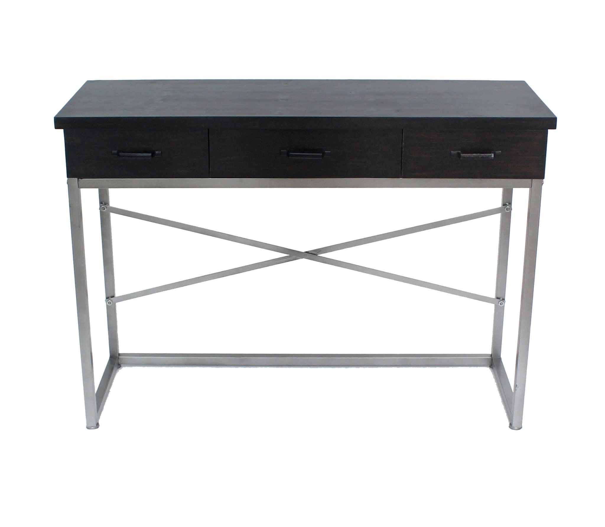 16" x 45" x 32" Charcoal 3 Drawer  Console Table
