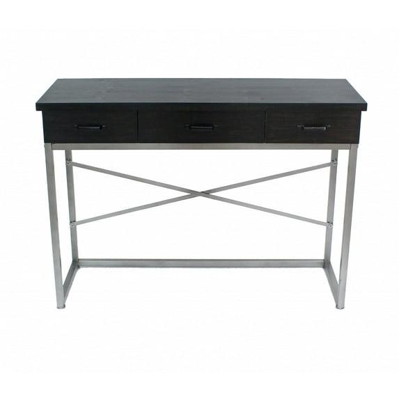 16" x 45" x 32" Charcoal 3 Drawer  Console Table