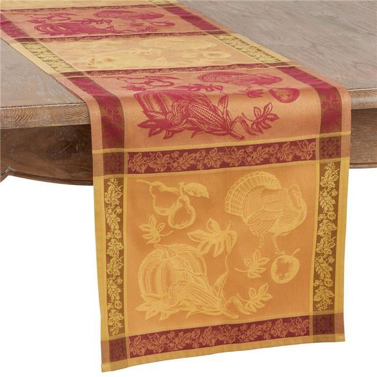 Saro Lifestyle Thanksgiving Fall Holiday Design Jacquard Cotton Blend Runner