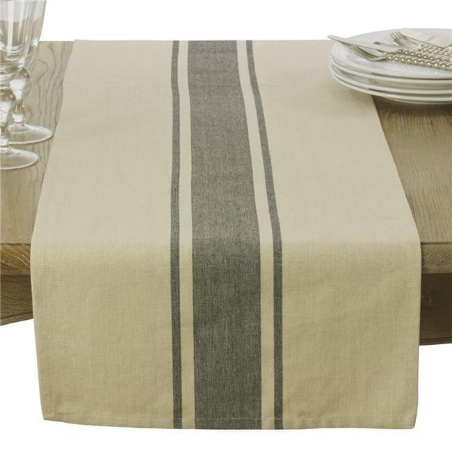 Rustic Cotton Banded Design Table Runner 16"x90"