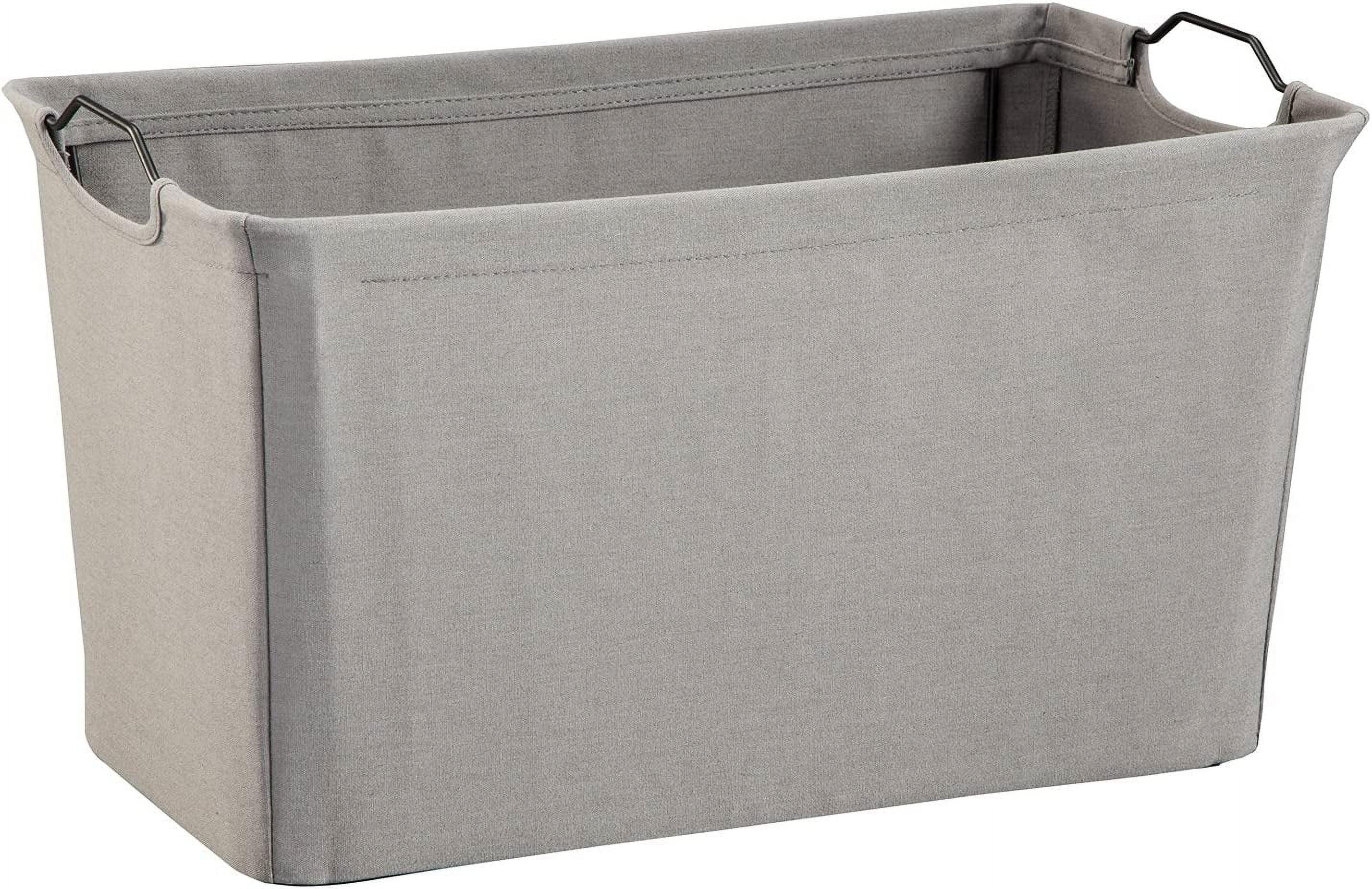 Dark Gray Wide Wire Frame Fabric Storage Bin