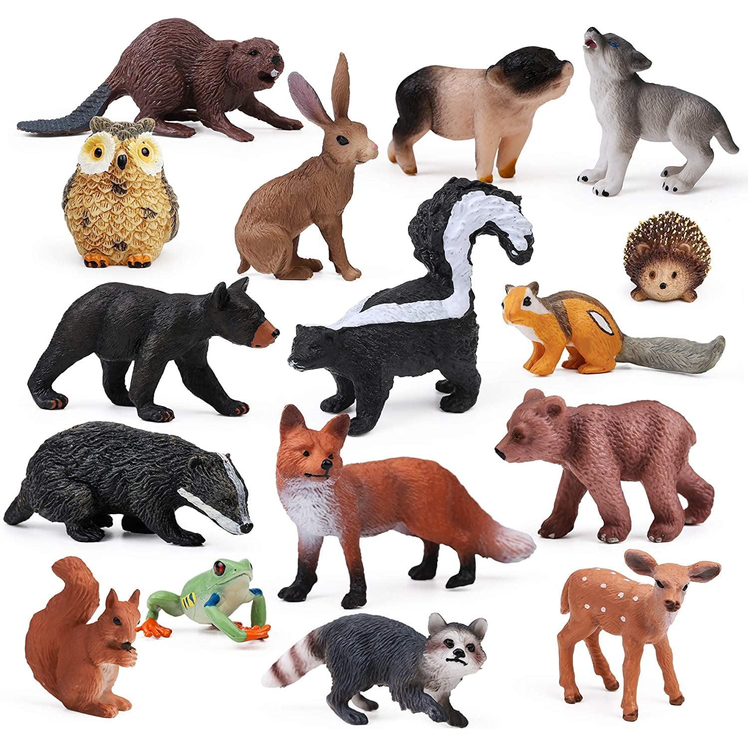 16-Piece Woodland Creatures Miniature Toy Figurines Set