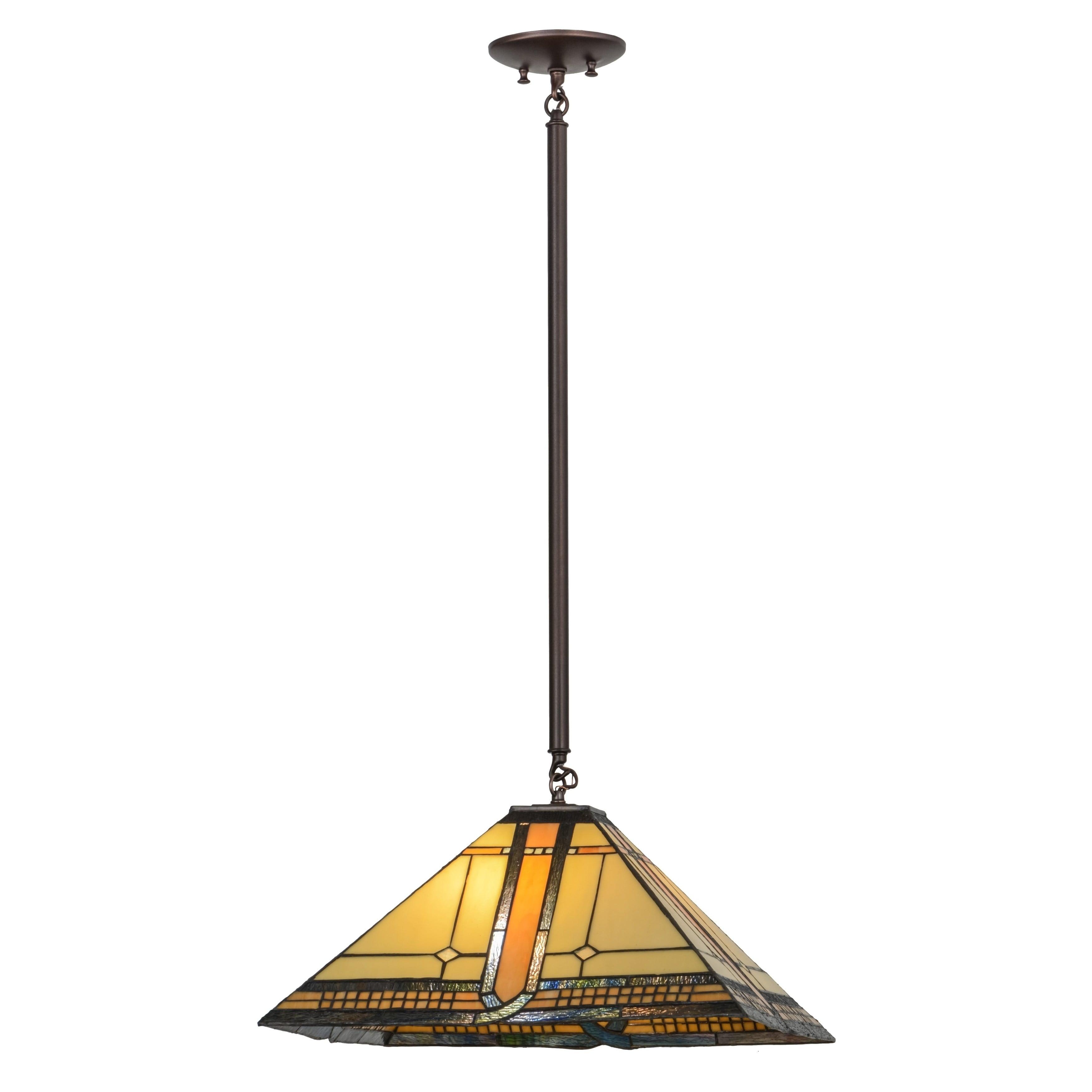 17.5" Sierra Prairie Mission 2-Light Pendant in Mahogany Bronze