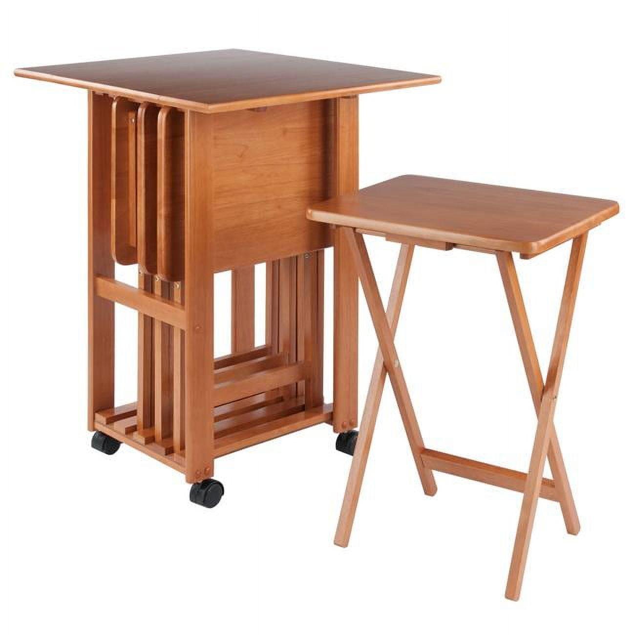 Sophia Transitional Teak 5-Piece Snack Table Set