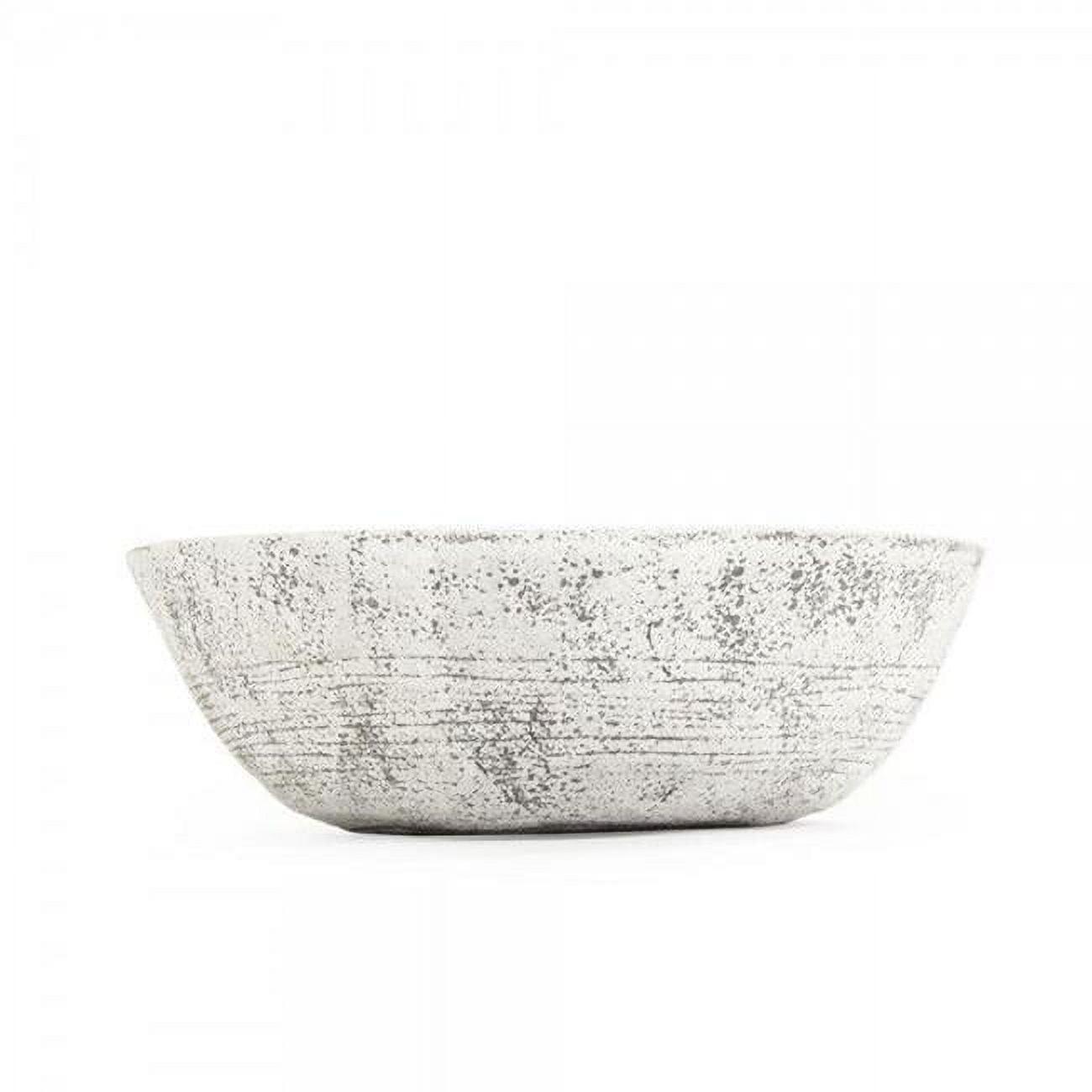 Granular Glay Ceramic Decorative Bowl in Off-White and Brown