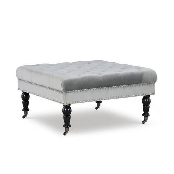 Kelly Clarkson Home Landis 35" Nailhead Trim Tufted Upholstered Ottoman