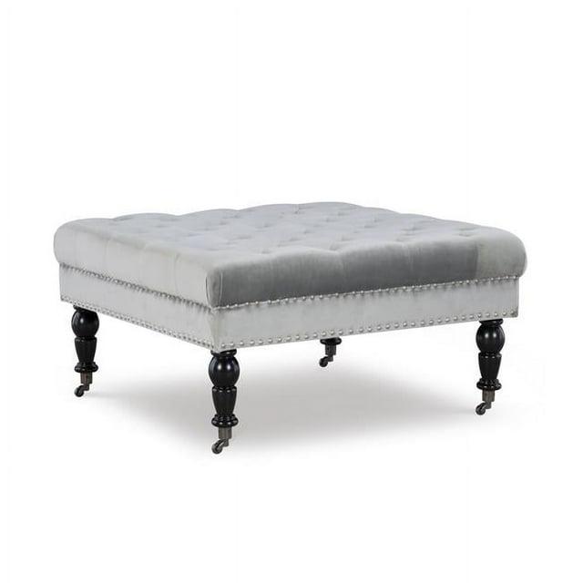 Kelly Clarkson Home Landis 35" Nailhead Trim Tufted Upholstered Ottoman