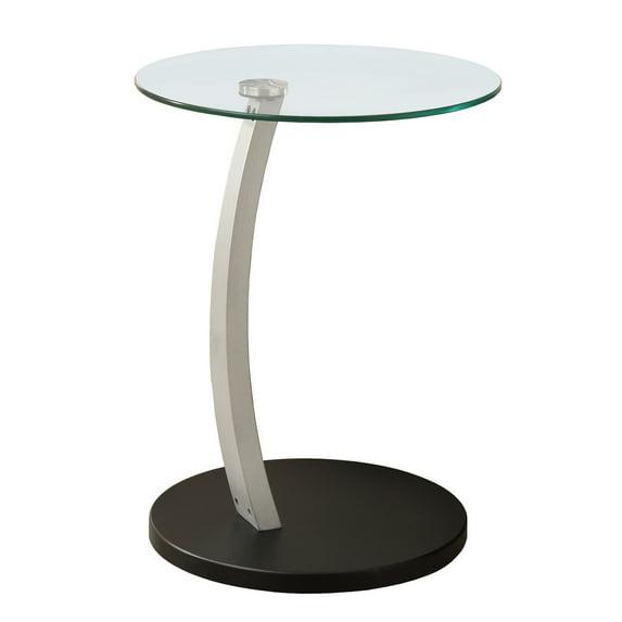 17.75" x 17.75" x 24" BlackSilver Particle Board Tempered Glass Accent Table