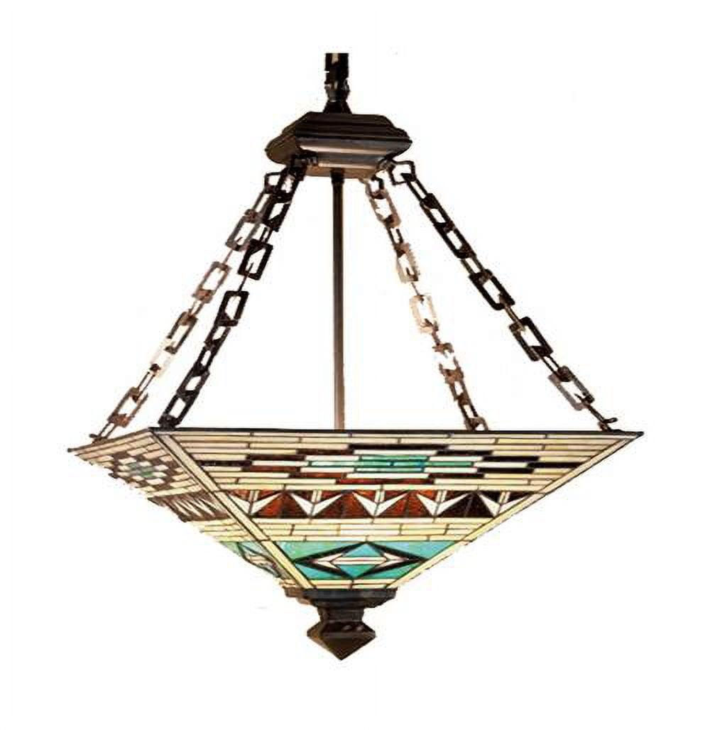 Valencia Mission 17" Copper & Glass Geometric Chandelier