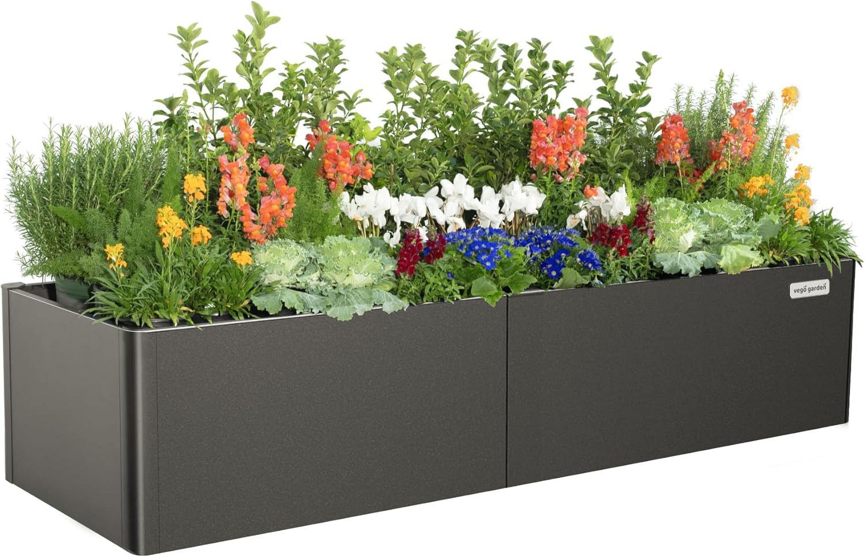 Modern 17" Tall Metal Outdoor Long Planter Box