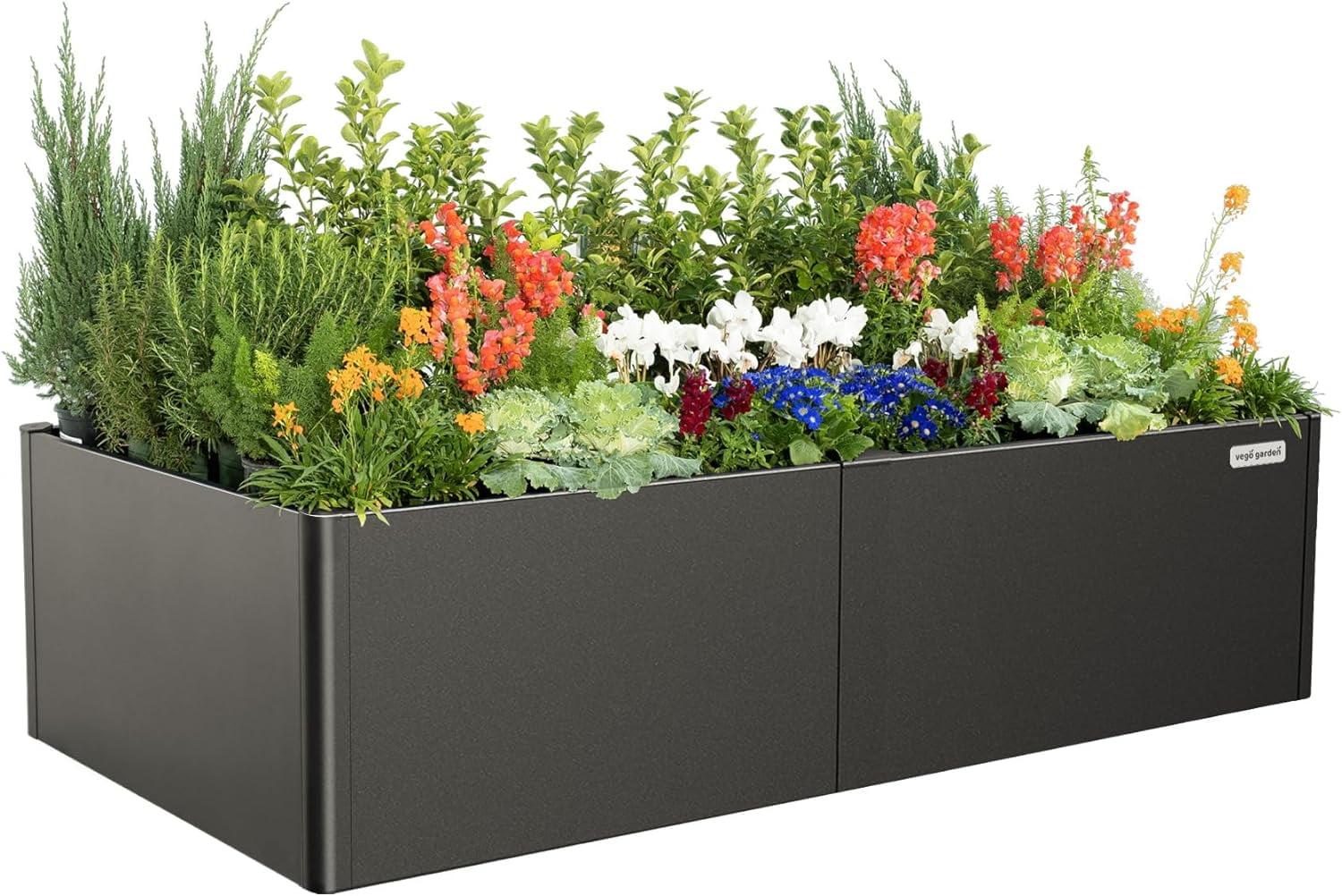 Modern 17" Tall Metal Outdoor Long Planter Box