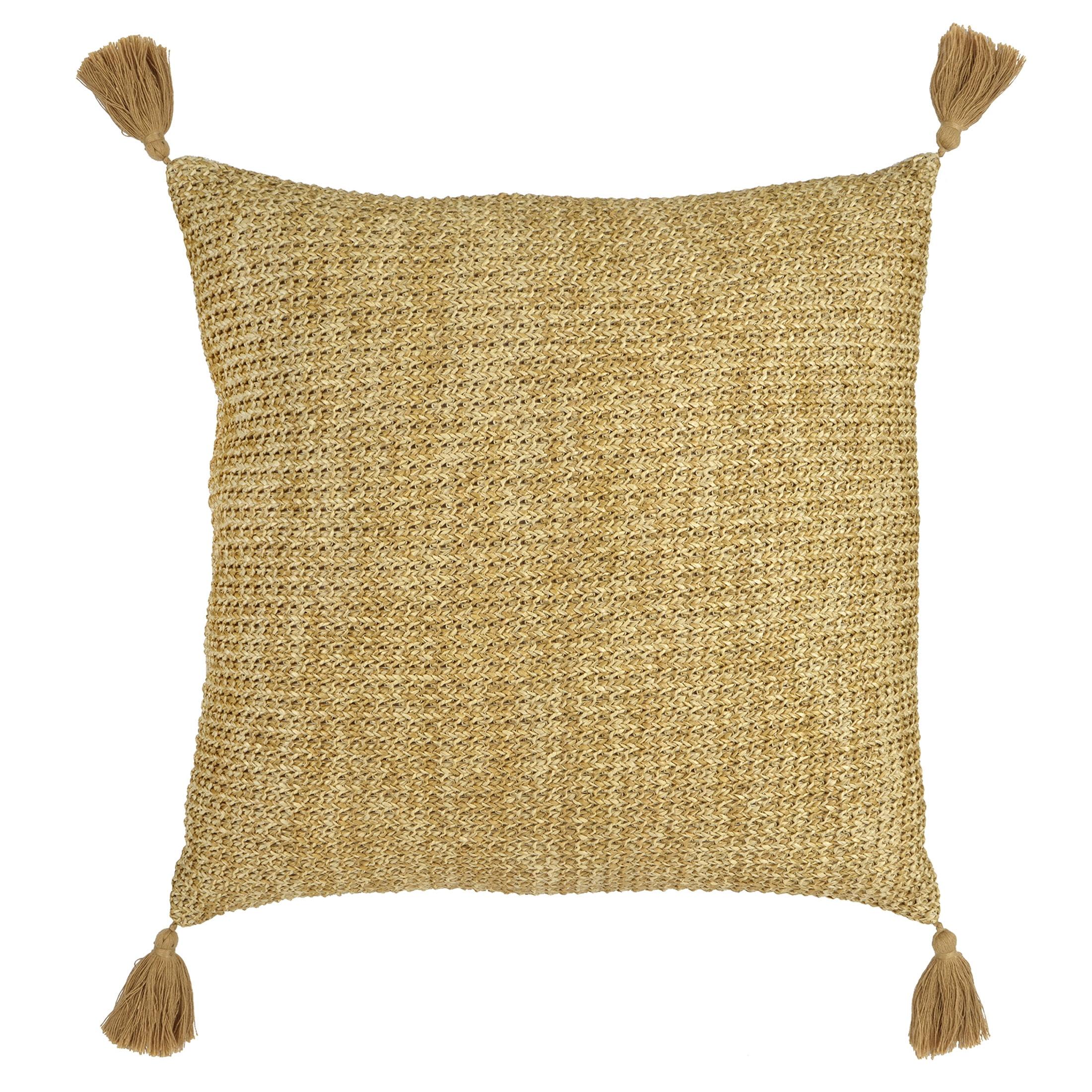 17" Tan Raffia Accent Pillow by Ashland®- Spring Pillows for Home Decor
