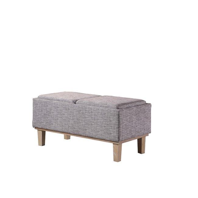 17 in. Grey Seat Flip Storage Bench with Unfinish Legs