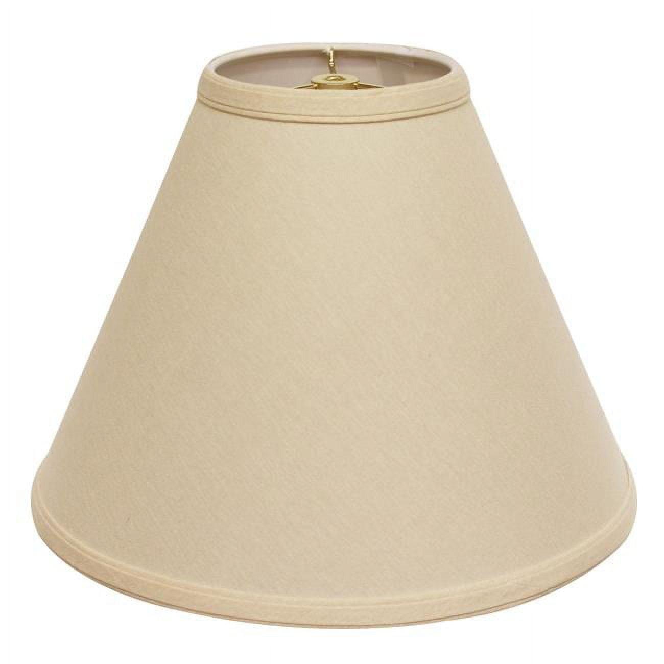 Elegant Off-White Linen Deep Cone Lampshade with Brass Finish